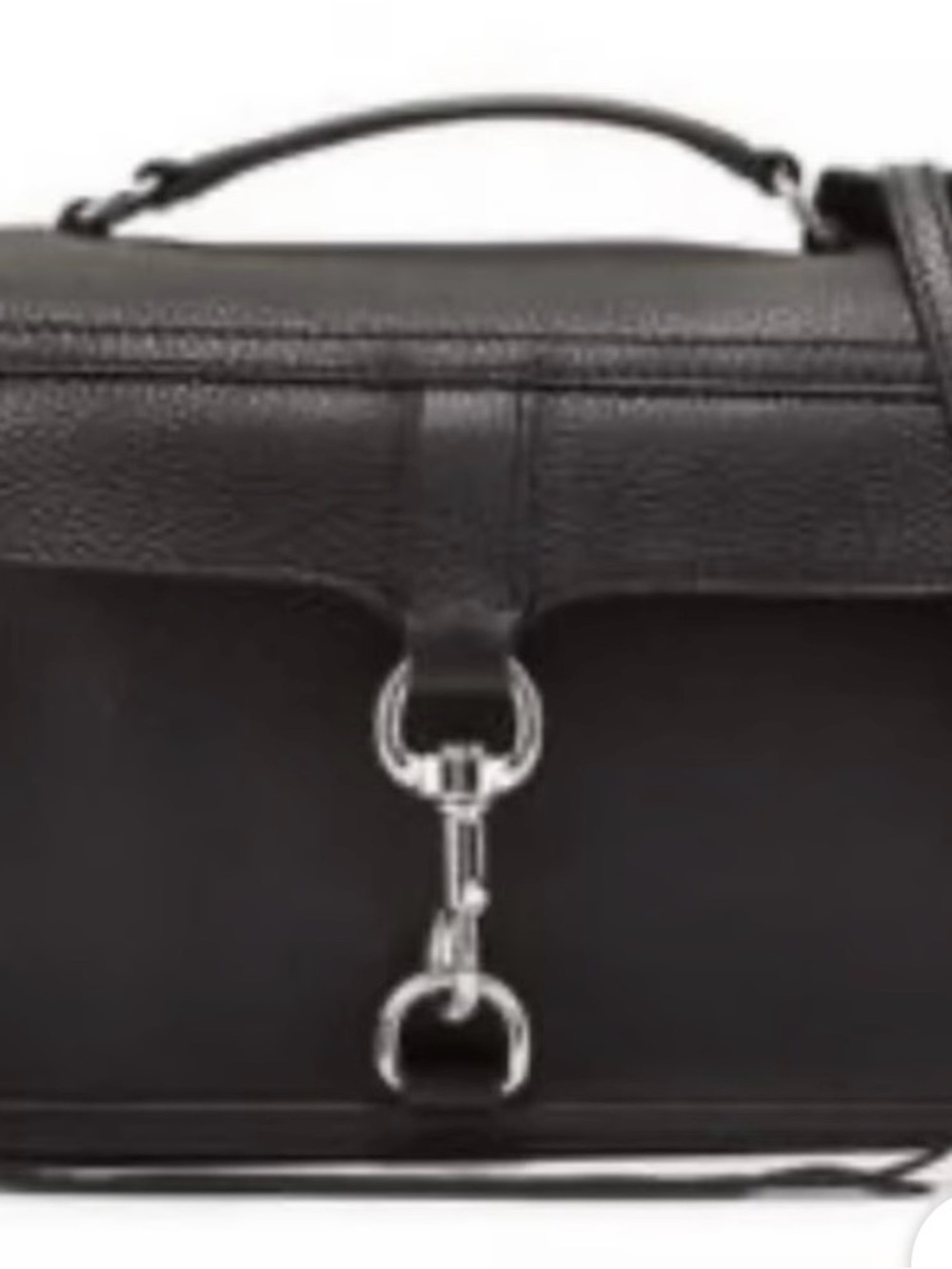 Rebecca Minkoff Black Leather Crossbody Bag with Silver Hardware